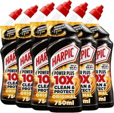 6 x HARPIC POWER PLUS TOILET CLEANER CITRUS FRESH 750ML KILLS 99.9% OF BACTERIA 3.59 per litre