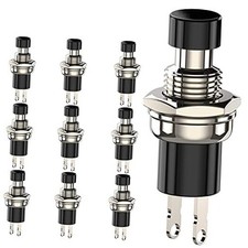 Momentary Push Button Switch, 1A 250VAC SPST Mini Pushbutton NC-10 black