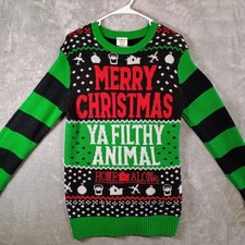 Classic "Ya Filthy Animal" Home Alone Christmas Sweater Size Medium Unisex