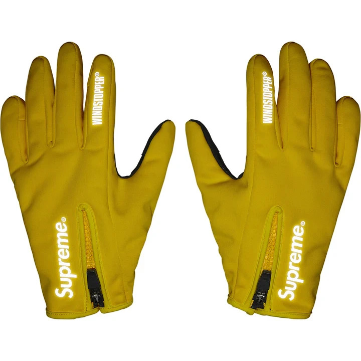 Supreme Windstopper Zip Gloves Yellow | eBay