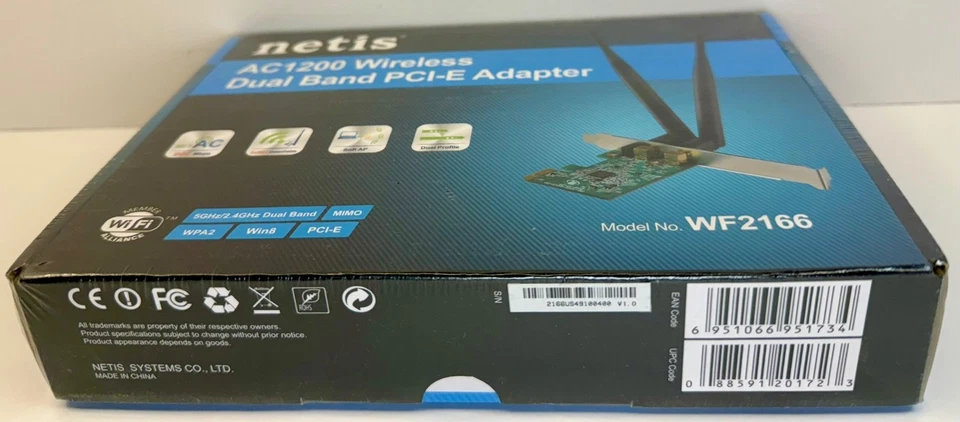 Netis AC1200 Wireless Dual Band PCI-E Adapter Model WF2166 5GHz/2.4 GHz - Image 3 of 4