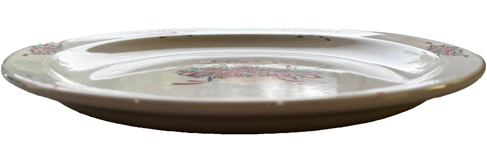 Vintage TRISA Stoneware Floral Plate & Bowl Set 6pc Basket Roses China