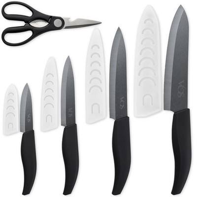 ceramic set for kitchen in gift , 5 ceramic with cover with scissors, 3'' 4'' 5...