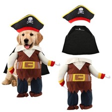 NQEUEPN Halloween Pet Costume, Skull Print Hat Pirate Size L, multicolor