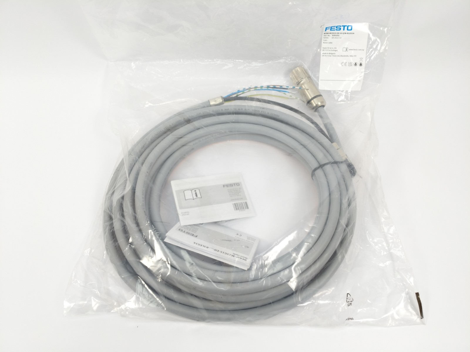 Festo 5251373 NEBM-M23G15-EH-10-Q7N-R3LEG14 Motor Cable 10.0 Meter