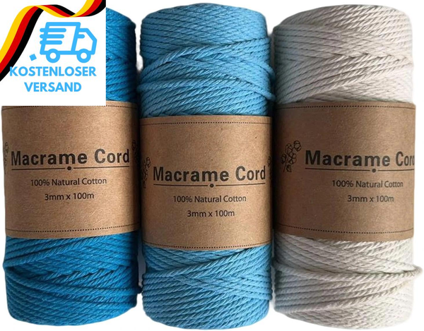3Er Set Makramee Garn, Makramee Garn 3Mm X 100M, Macrame Cord, FüR Diy Basteln S-image