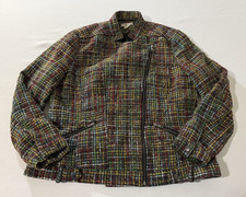 Coldwater Creek Tweed Shaped Blazer Motto Jacket Top Rainbow Color Size 16 Lined
