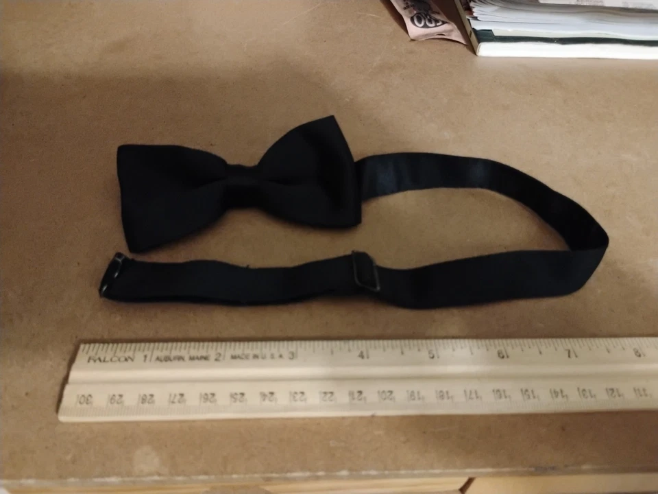 Gravata borboleta vintage preta clipe gravata borboleta uso formal masculina - Imagem 2 de 4