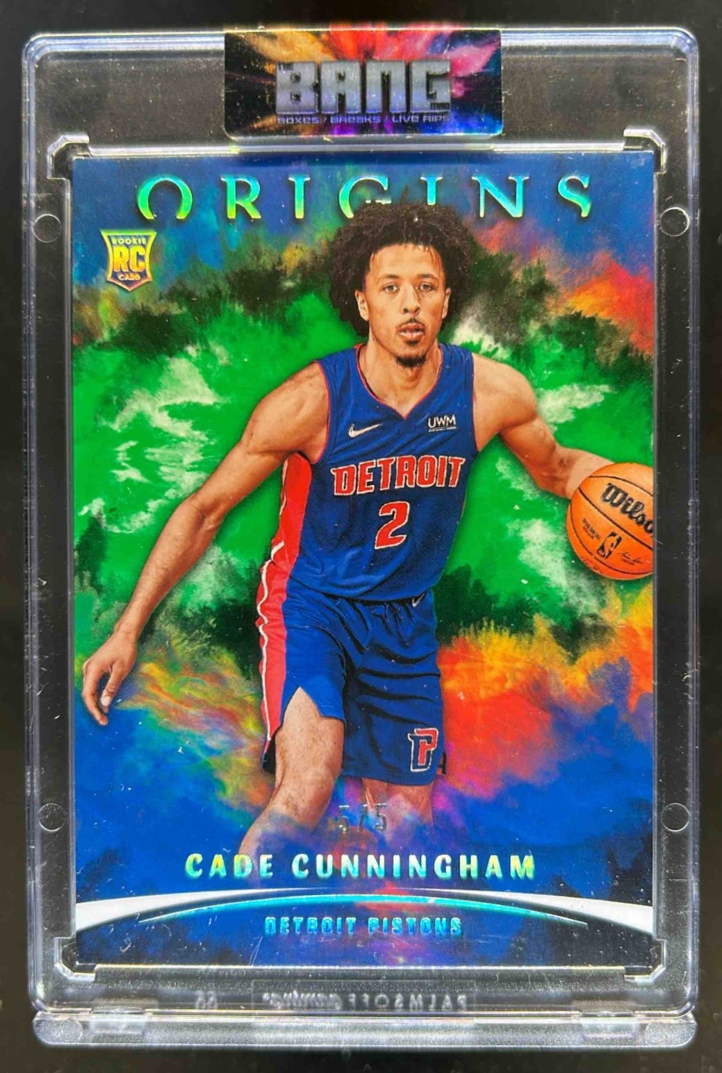 2021-22 Origins Cade Cunningham RC Green Rookie #5/5 Pistons