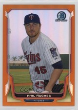 2014 Bowman Chrome Orange Refractor /25 Phil Hughes #208 3hd