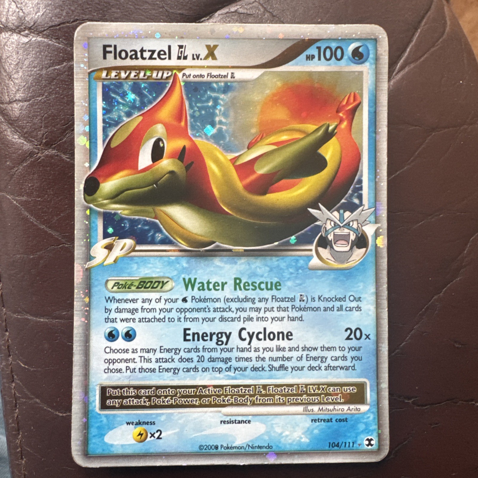 POKEMON RISING RIVALS FLOATZEL GL LV X #104 ULTRA RARE HOLO 