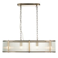 Luminosa Ridgeton Bar Pendant Ceiling Light Antique Brass Plate RRP £167