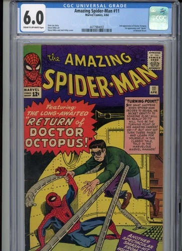Amazing Spider-Man #11 1964 Marvel CGC 6.0 CR/Off-White 2nd Doctor Octopus