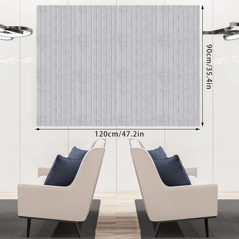 Large Cork Board 48" X 36", 12 Pack Slat Felt Wall Tiles with Colored Pushpins, - Image 2 of 4