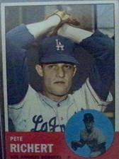1963 Topps Baseball Card Of Pete Richert #383