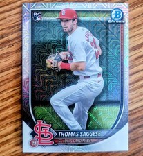 2025 Bowman Chrome Thomas Saggese #57 Mega Mojo Refractor Parallel (RC) Rookie
