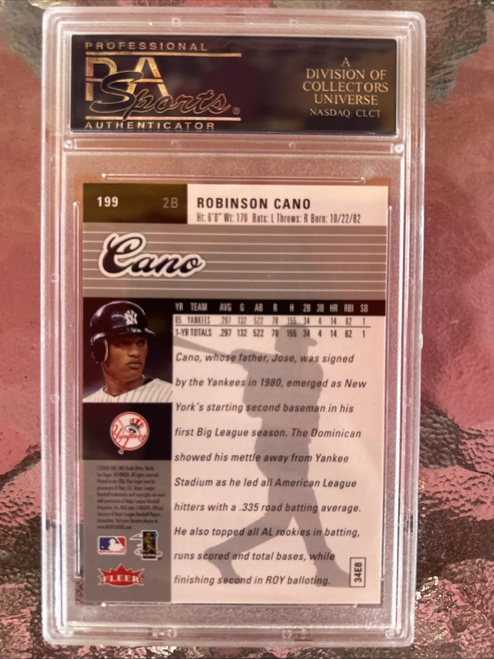 Robinson Cano Gem Mt 2006 PSA 10 #199 Foto 2 de 2