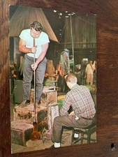 Blenko Glass Company Milton West Virginia Craftsman Making Glass Postcard