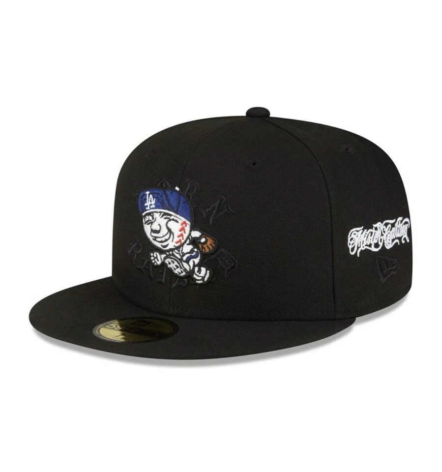 Sombrero ajustado Born X Raised Mister dibujos animados Los Angeles Dodgers New Era 7 3/4 Foto 2 de 3