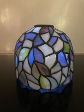 Vintage Tiffany Stil Lampenschirm Lampenschirm 13 cm hoch Glas oder Muschel kleines Loch