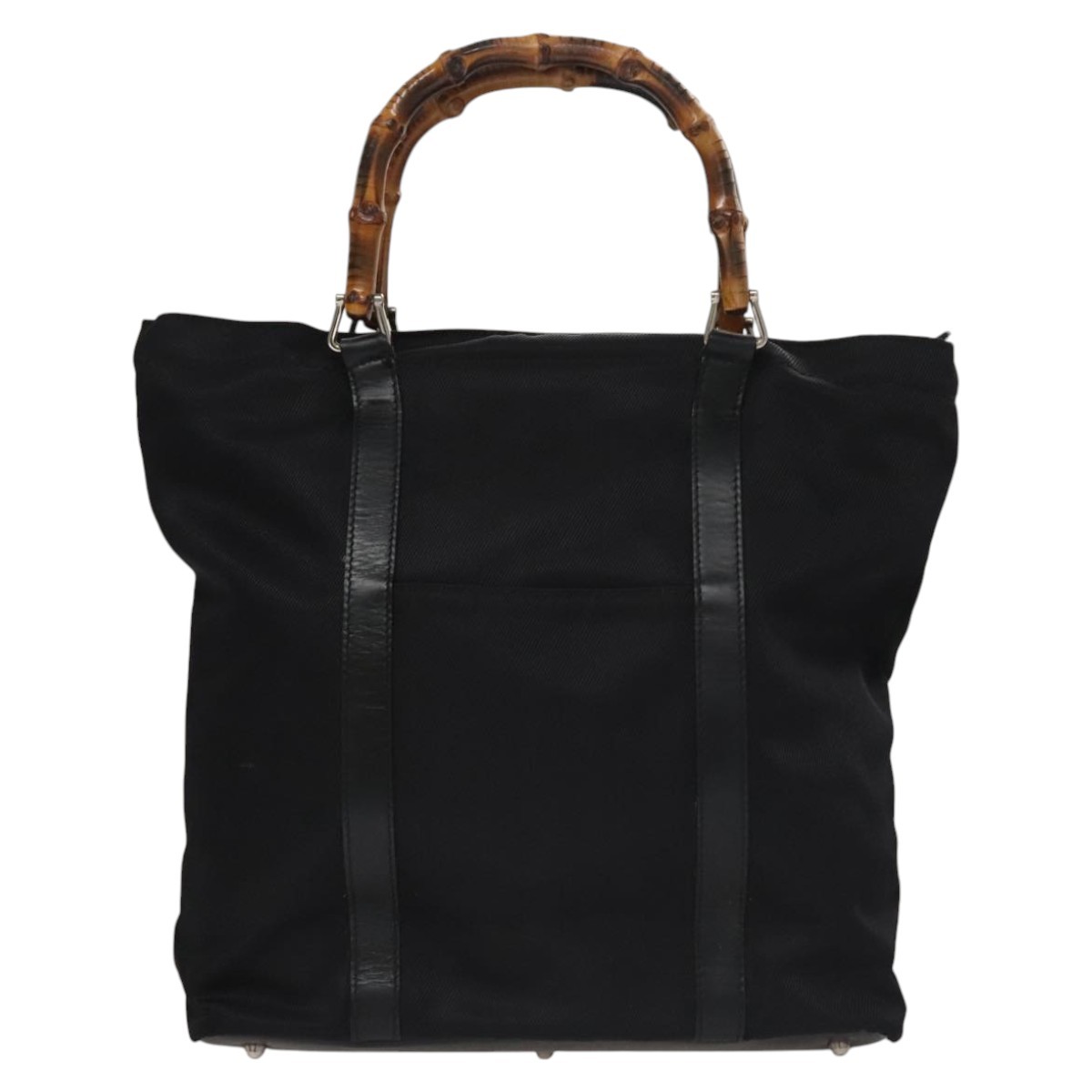 Gucci Bamboo Black Synthetic Leather Authentic Handbag