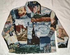 NEW Rebel Vengeance Vincent Van Gogh Starry Night / Portrait Tapestry Jacket L