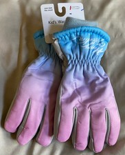 NWT Kids Youth Girls Teen Juniors Gray/Pink Grip Winter Lined Gloves NEW