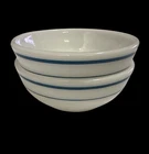 Vintage Pyrex Corning Table Cereal Bowls Blue Band Teal Stripe #705 - Set Of 2
