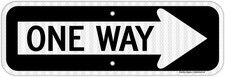 One Way Sign with Right Arrow,18X6 Inches Engineer Grade Reflective Rust Free
