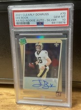 IAN BOOK 2021 DONRUSS CLEARLY ROOKIE AUTO /10 #70 POP 1 - NEW ORLEANS SAINTS
