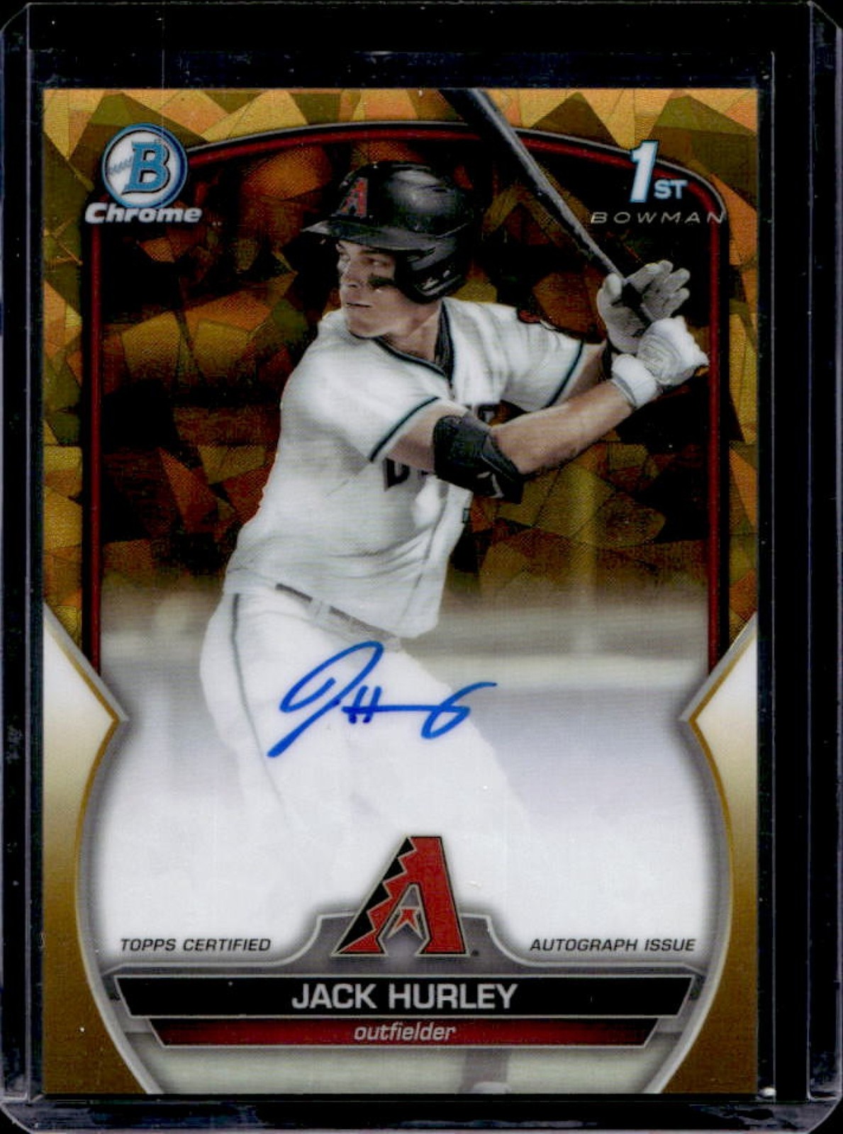 2023 Bowman Draft Sapphire Jack Hurley Chrome Auto Gold Refractor 1st #/50