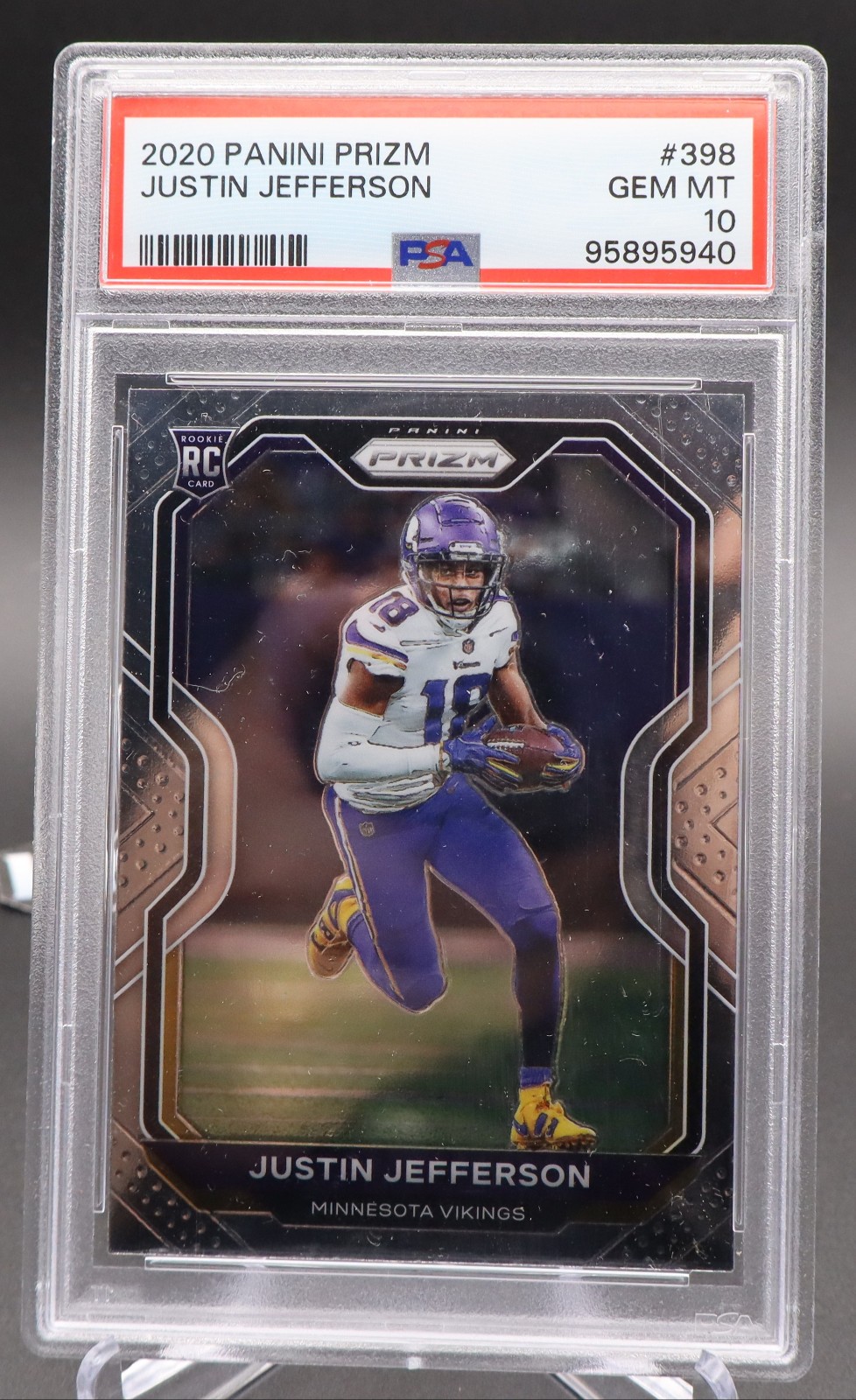 Justin Jefferson PSA 10 RC 2020 Panini Prizm #398 Vikings