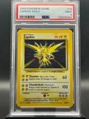 1999 Pokemon Game Base Set Zapdos 16/102 Holo PSA 9 - Image 1 of 2
