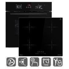 Herdset autark Induktion 60cm Einbau-Backofen Induktionskochfeld Grill Heißluft