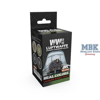 AK Interactive S.L. AK-RCS106 REAL COLORS: WWII Luftwaffe Cockpit & Interior SET