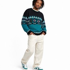 Vintage Sostanza Men's Large Abstract Geometric Sweater Multicolor Grandpacore