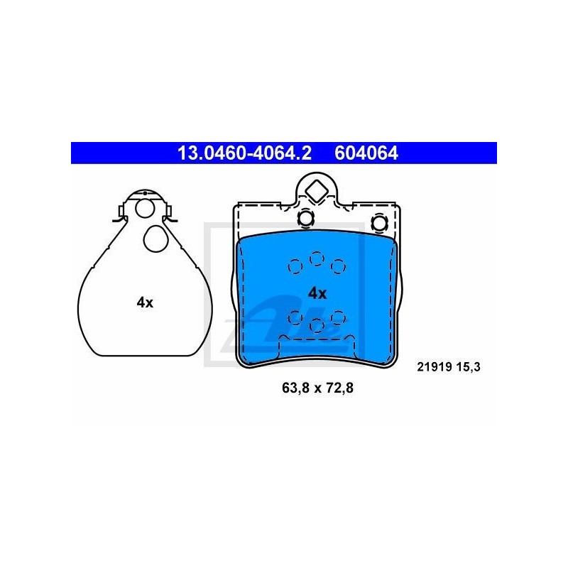 ATE 13.0460-4064.2 Brake Pads Set Rear for C E CLK SLK CLC Crossfire