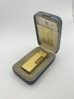 Vintage Rare Yellow Enamel Dunhill Rollagas Lighter Spark And Lighting With Box