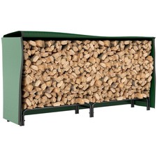 Holzlagerregal mit Abdeckung 200 x 36 x 99 cm Dunkelgrün Schwarz