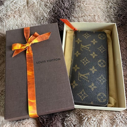 Louis Vuitton Monogram Zippy Wallet Clemence Long Wallet Orange