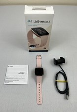 Fitbit Versa 2 Smartwatch Aluminum Copper Rose Case w Charger  Manual SizeSmall