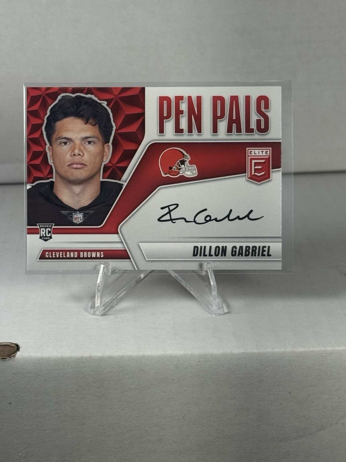 2025 Donruss Elite Dillon Gabriel Pen Pals Black Ink Rookie RC Auto Browns