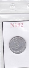 N192 Moneta Coin ITALIA Repubblica Italiana 5 Lire Delfino 1954
