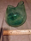 Vintage Blue Pinch Glass Vase Blenko ?