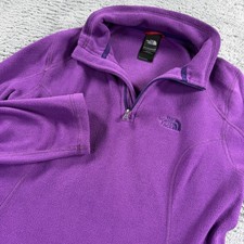 The North Face TKA 100 Fleece Pullover Women S Purple Excellent 1/4 Zip Sweater