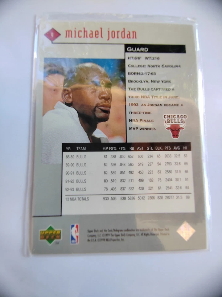 Michael Jordan Black Diamond Carte Basketball Nba Upper Deck 1998 - Photo 4/4