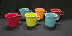 Lot of 6 Fiestaware Coffee Cups (5 colors) Ring Handle, Tom and Jerry