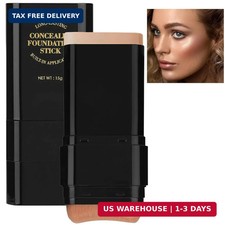 Foundation Stick, 2 in 1 Dual-Ended Long-Lasting Concealer Stick with Brush