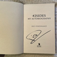 Rio Ferdinand Uomo Firmato a Mano Utd Manager Libro Autobiografia PSA QO Card + Certificato di autenticità