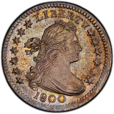 1800 H10C Draped Bust Half Dime - Type 2 Heraldic Eagle PCGS MS62+ (CAC)